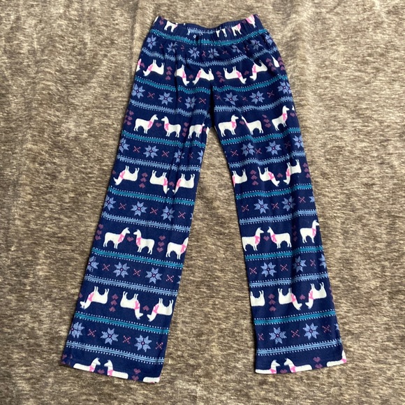 SO Brand PJ Fleece pants with elastic waist. Llama & snowflakes - Picture 1 of 8